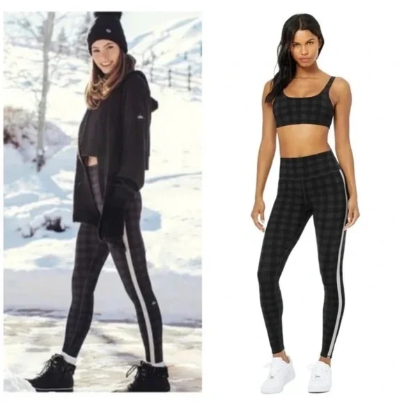 ALO Yoga | Pants & Jumpsuits | Occasion Leggings Black Plaid SZ Small - Picture 8 of 9
